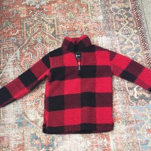 fluffy plaid sweater